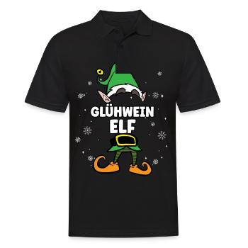 Glühwein Elf Partnerlook Weihnachten - Männer Poloshirt - Schwarz - Vorne - Kai (181cm)