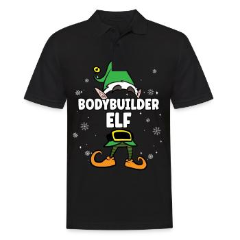 Bodybuilder Elf Partnerlook Weihnachten - Männer Poloshirt - Schwarz - Vorne - Kai (181cm)