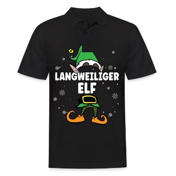 Langweiliger Elf Partnerlook Weihnachten - Männer Poloshirt - Schwarz - Vorne - Kai (181cm)