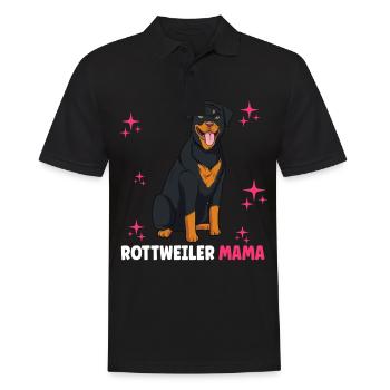 Rottweiler Mama - Männer Poloshirt - Schwarz - Vorne - Kai (181cm)