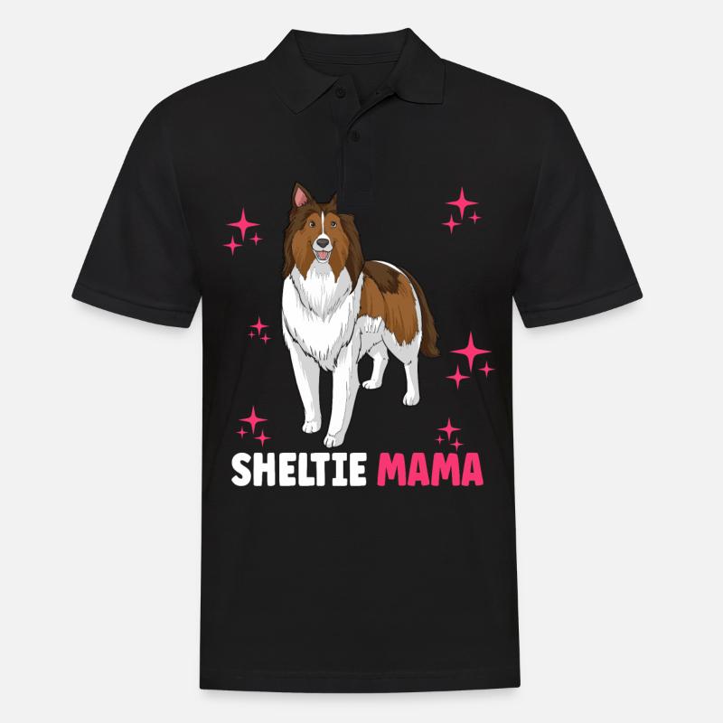Sheltie Mama - Männer Poloshirt - Schwarz