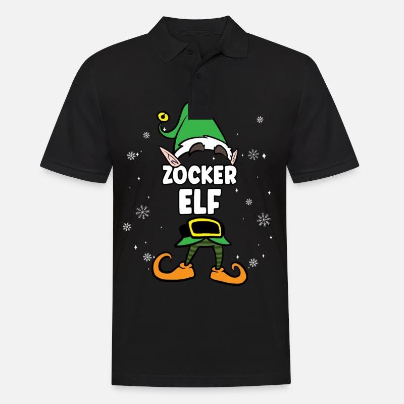 Zocker Elf Partnerlook Weihnachten - Männer Poloshirt - Schwarz