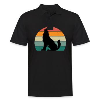 Wolves Wolf pack dog dogs territory pack wolf - Men's Polo Shirt - black - Front - Kai (181cm)
