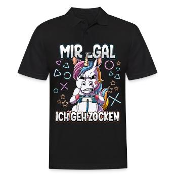 Mir Egal Ich Geh Zocken Gaming - Männer Poloshirt - Schwarz - Vorne - Kai (181cm)