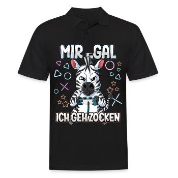 Mir Egal Ich Geh Zocken Gaming - Männer Poloshirt - Schwarz - Vorne - Kai (181cm)