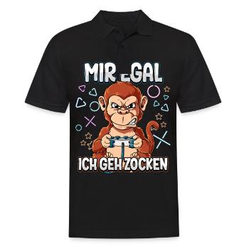Mir Egal Ich Geh Zocken Gaming - Männer Poloshirt - Schwarz - Vorne - Kai (181cm)
