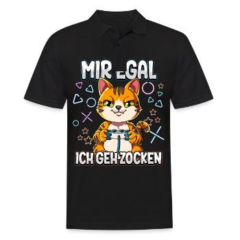 Mir Egal Ich Geh Zocken Gaming - Männer Poloshirt - Schwarz - Vorne - Kai (181cm)