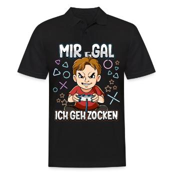 Mir Egal Ich Geh Zocken Gaming - Männer Poloshirt - Schwarz - Vorne - Kai (181cm)