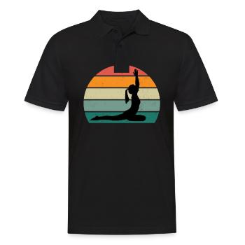 yogamatte yogalehrer yogaposition entspannung yoga - Männer Poloshirt - Schwarz - Vorne - Kai (181cm)