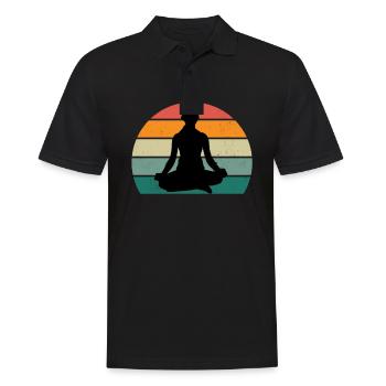 tapis de yoga professeur de yoga position de yoga relaxation yoga - Polo Homme - noir - Devant - Kai (181cm)