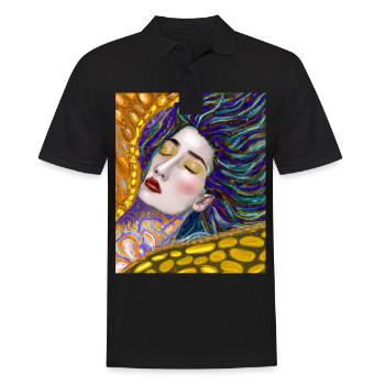 Mermaid Portrait Gustav Klimt Style - Men's Polo Shirt - black - Front - Kai (181cm)