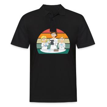 science scientist research knowledge - Men's Polo Shirt - black - Front - Kai (181cm)