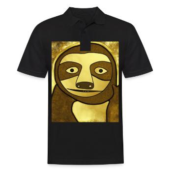 Sloth Portrait Funny Cubism Gustav Klimt - Men's Polo Shirt - black - Front - Kai (181cm)