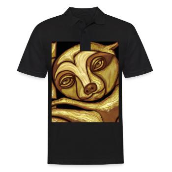 Sloth Portrait Funny Cubism Gustav Klimt - Men's Polo Shirt - black - Front - Kai (181cm)