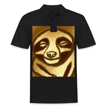 Sloth Portrait Funny Cubism Gustav Klimt - Men's Polo Shirt - black - Front - Kai (181cm)