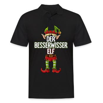 Besserwisser Elf Partnerlook Weihnachten - Männer Poloshirt - Schwarz - Vorne - Kai (181cm)