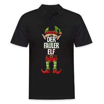 Fauler Elf Partnerlook Weihnachten - Männer Poloshirt - Schwarz - Vorne - Kai (181cm)