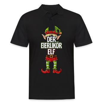 Eierlikör Elf Partnerlook Weihnachten - Männer Poloshirt - Schwarz - Vorne - Kai (181cm)
