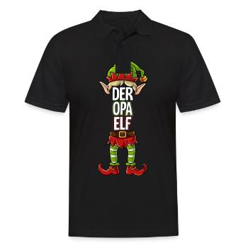 Opa Elf Partnerlook Weihnachten - Männer Poloshirt - Schwarz - Vorne - Kai (181cm)