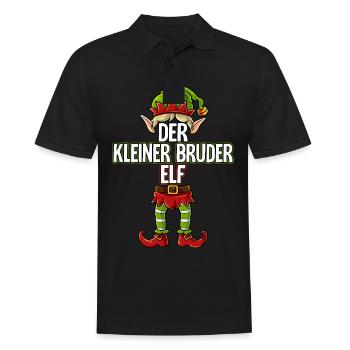 Kleiner Bruder Elf Partnerlook Weihnachten - Männer Poloshirt - Schwarz - Vorne - Kai (181cm)