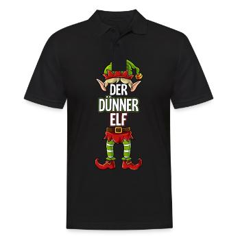 Dünner Elf Partnerlook Weihnachten - Männer Poloshirt - Schwarz - Vorne - Kai (181cm)