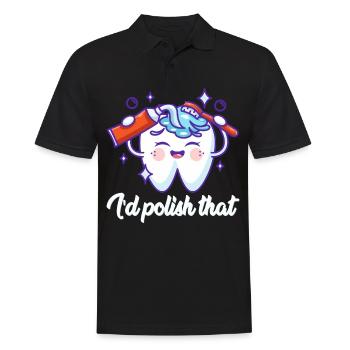 Ich Würde das Polieren für Zahntechniker bei der - Männer Poloshirt - Schwarz - Vorne - Kai (181cm)