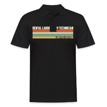 Retro Dental Labor Techniker Limitierte Ausgabe - Männer Poloshirt - Schwarz - Vorne - Kai (181cm)