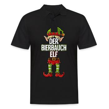 Bierbauch Elf Partnerlook Weihnachten - Männer Poloshirt - Schwarz - Vorne - Kai (181cm)