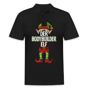 Bodybuilder Elf Partnerlook Weihnachten - Männer Poloshirt - Schwarz - Vorne - Kai (181cm)