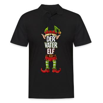 Vater Elf Partnerlook Weihnachten - Männer Poloshirt - Schwarz - Vorne - Kai (181cm)