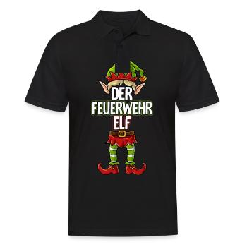Feuerwehr Elf Partnerlook Weihnachten - Männer Poloshirt - Schwarz - Vorne - Kai (181cm)