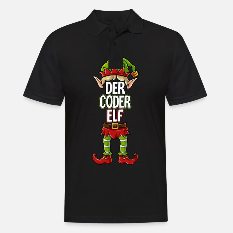 Coder Elf Partnerlook Weihnachten - Männer Poloshirt - Schwarz