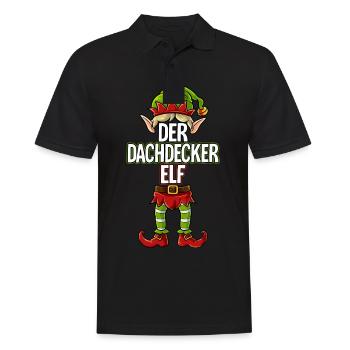 Dachdecker Elf Partnerlook Weihnachten - Männer Poloshirt - Schwarz - Vorne - Kai (181cm)