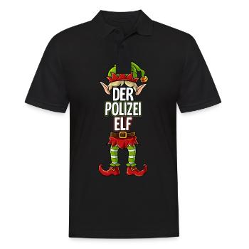 Polizei Elf Partnerlook Weihnachten - Männer Poloshirt - Schwarz - Vorne - Kai (181cm)