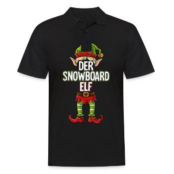 Snowboard Elf Partnerlook Weihnachten - Männer Poloshirt - Schwarz - Vorne - Kai (181cm)