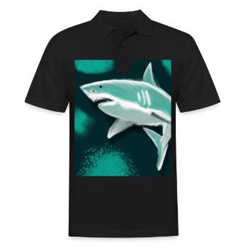 Grand Requin Blanc Vincent Van Gogh Style - Polo Homme - noir - Devant - Kai (181cm)