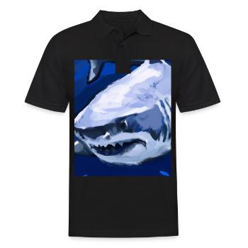 Grand Requin Blanc Vincent Van Gogh Style - Polo Homme - noir - Devant - Kai (181cm)