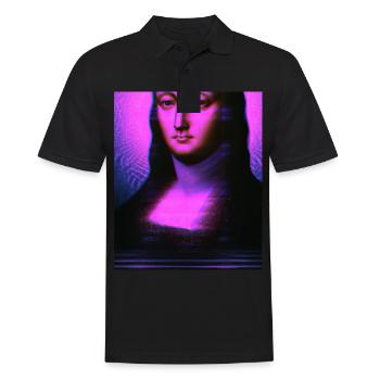 Vaporwave Aesthetic Portrait Einer Frau - Männer Poloshirt - Schwarz - Vorne - Kai (181cm)