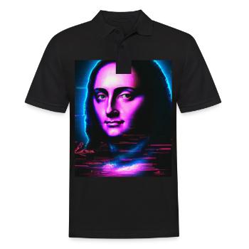 Vaporwave Portrait esthétique d’une femme - Polo Homme - noir - Devant - Kai (181cm)