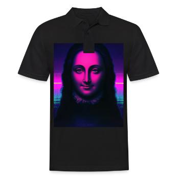 Vaporwave Aesthetic Portrait Einer Frau - Männer Poloshirt - Schwarz - Vorne - Kai (181cm)