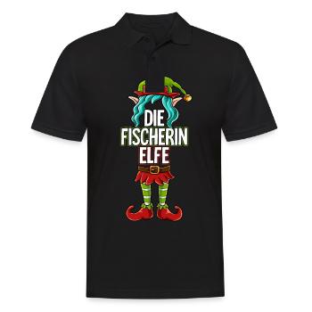 Fischerin Elfe Partnerlook Weihnachten - Männer Poloshirt - Schwarz - Vorne - Kai (181cm)
