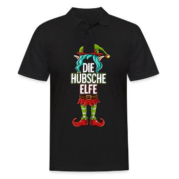 Hübsche Elfe Partnerlook Weihnachten - Männer Poloshirt - Schwarz - Vorne - Kai (181cm)