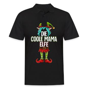Coole Mama Elfe Partnerlook Weihnachten - Männer Poloshirt - Schwarz - Vorne - Kai (181cm)