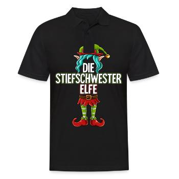 Stiefschwester Elfe Partnerlook Weihnachten - Männer Poloshirt - Schwarz - Vorne - Kai (181cm)