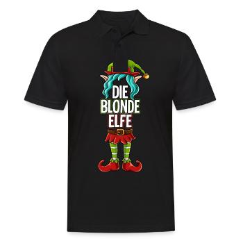 Blonde Elfe Partnerlook Weihnachten - Männer Poloshirt - Schwarz - Vorne - Kai (181cm)