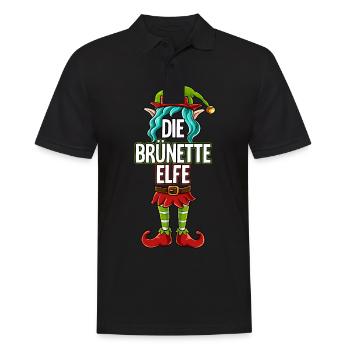Brünette Elfe Partnerlook Weihnachten - Männer Poloshirt - Schwarz - Vorne - Kai (181cm)