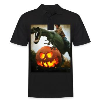 Halloween Dino Ghoul chevauchant des dinosaures - Polo Homme - noir - Devant - Kai (181cm)