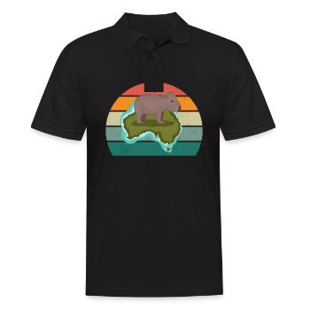 wombat marsupial pouch australia oceania dear - Men's Polo Shirt - black - Front - Kai (181cm)
