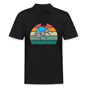 UFO Alien Space All Universe Rocket Space - Polo Homme - noir - Devant - Kai (181cm)