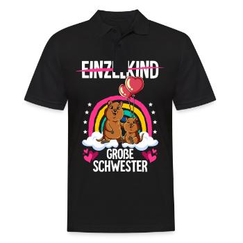 Ich werde Große Schwester Quokka - Männer Poloshirt - Schwarz - Vorne - Kai (181cm)
